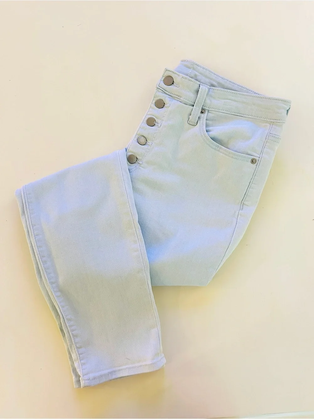 Madewell Style High Rise Skinny Jeans Button Fly Light Wash 34